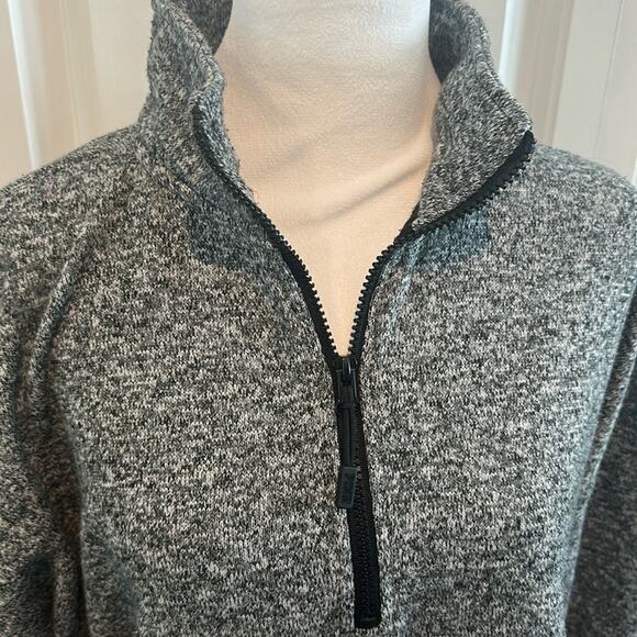 PINK by Victoria’s Secret Large Marled Gray Quarter Zip Pullover - Picture 2 of 10